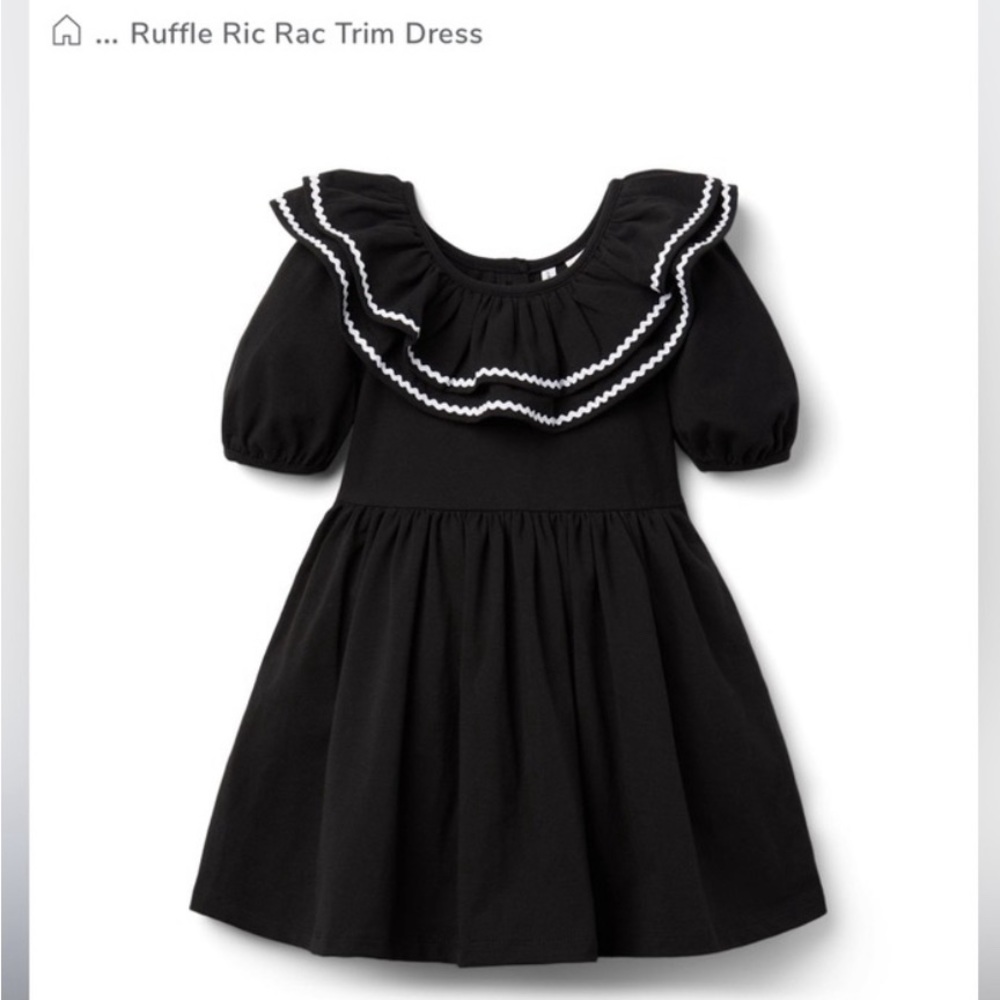 Janie and Jack black with ruffles girls dress